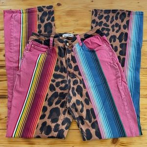 Ranch Dress’n jeans. Stripes. Leopard. Size 14 women’s. Good used. Western
